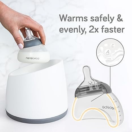 便携式奶瓶加热器,适用于母乳、配方奶粉或水 13 盎司(约 368.5 克)大容量,100 瓦功率快速加热和精确温度控制婴儿牛奶加热器,适合旅行使用